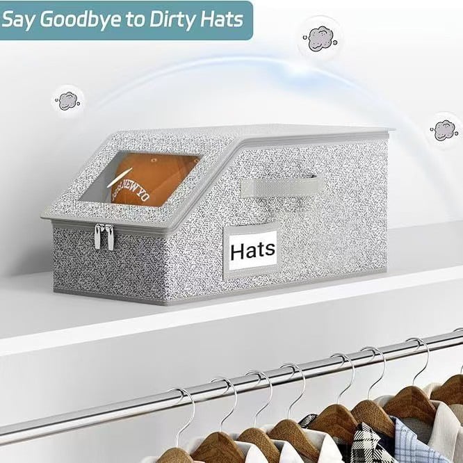 🔥Hot Sale 49% OFF -🎉Stackable Hat Storage Boxes for Baseball Caps