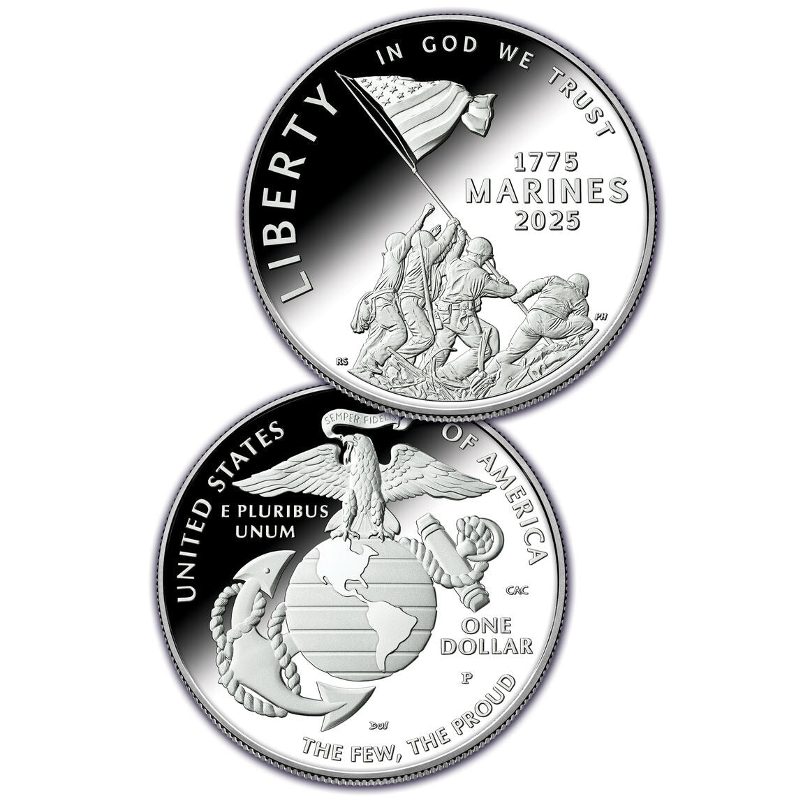 U.S. Marine Corps 250th Anniversary Proof 🥈 Coin-Brilliant Uncirculated