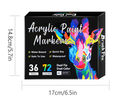 🎨Dual Tip Acrylic Paint Pen Marker - 24/48/72/120 Colors