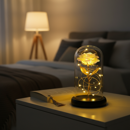 Simulated Gold Foil Rose & Preserved Flower