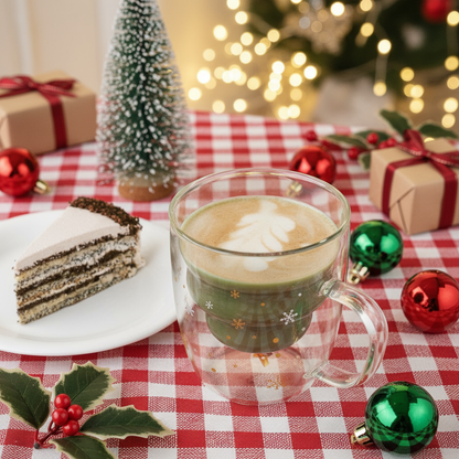 🎄☕ Christmas Snowflake Glass Mug ☕🎄