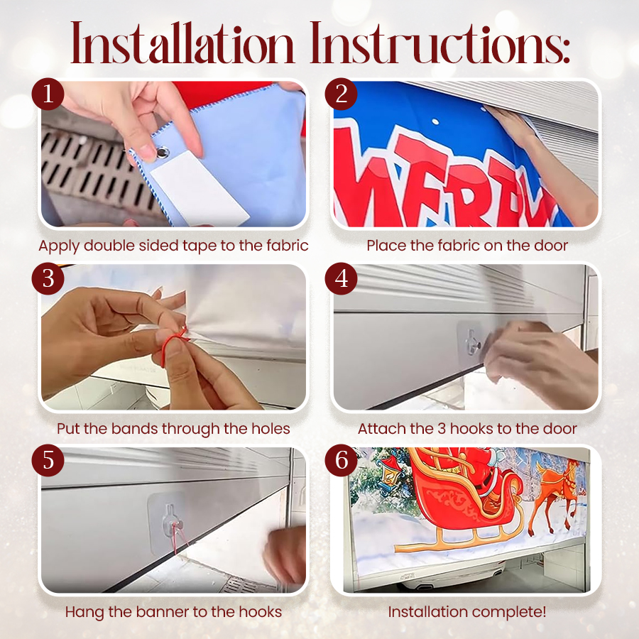 Christmas Garage Door Decor Banner - Festive Holiday Background