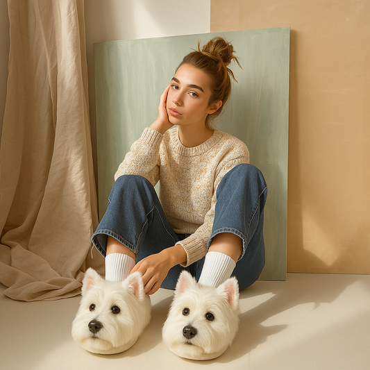 Super Realistic Dog Plush Slippers — Feel Like Walking with Your Dog Every Step