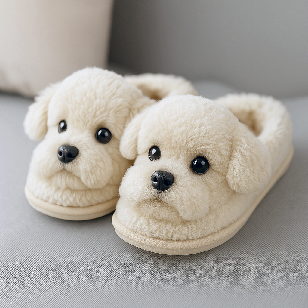 Super Realistic Dog Plush Slippers — Feel Like Walking with Your Dog Every Step