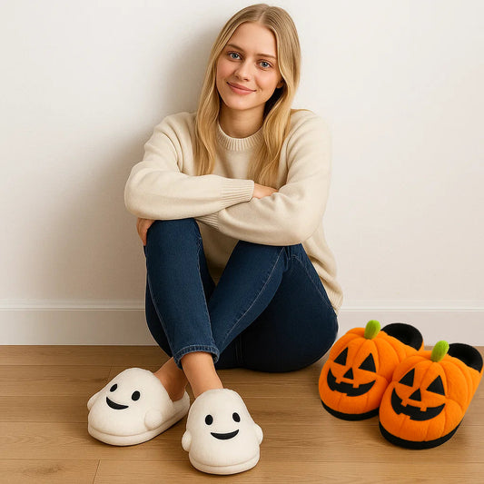 Limited Edition Halloween Slippers – Pumpkin & Ghost Designs!