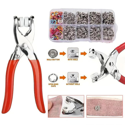 Sewing Kit with 100PCS Metal Buttons – Sewing-Free Claw Buckle Tool