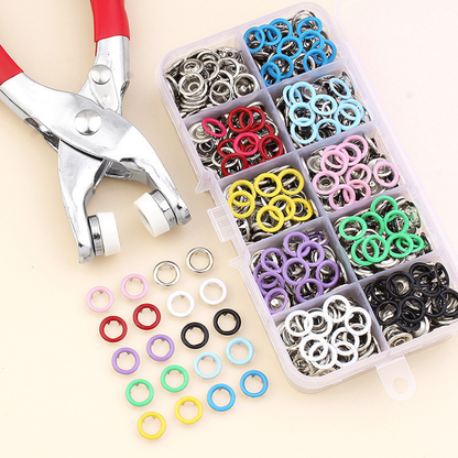 Sewing Kit with 100PCS Metal Buttons – Sewing-Free Claw Buckle Tool