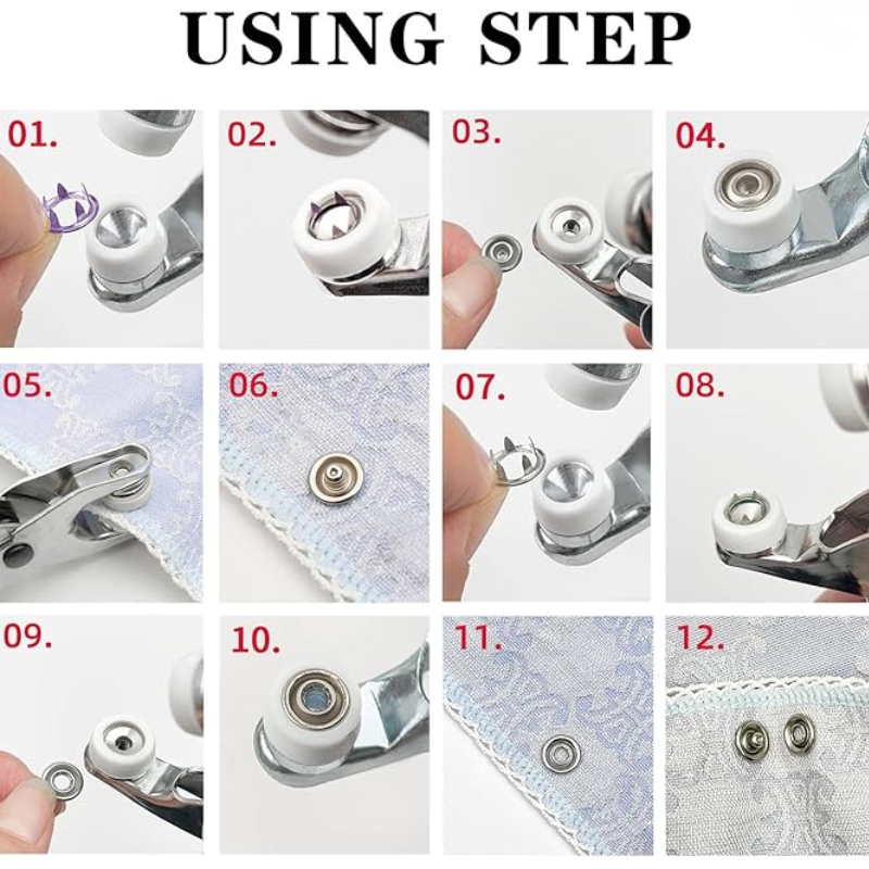 Sewing Kit with 100PCS Metal Buttons – Sewing-Free Claw Buckle Tool