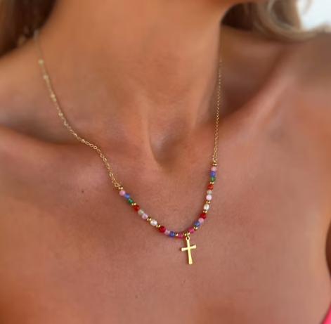 🔥Spiritual Beaded Cross Pendant — The Best Gift🎁
