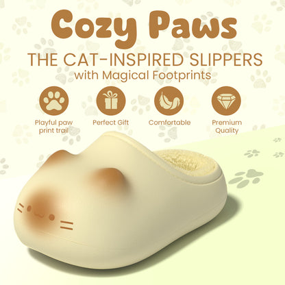 🐾Cozy Paws The Cat-Inspired Slippers with Magical Footprints🎁