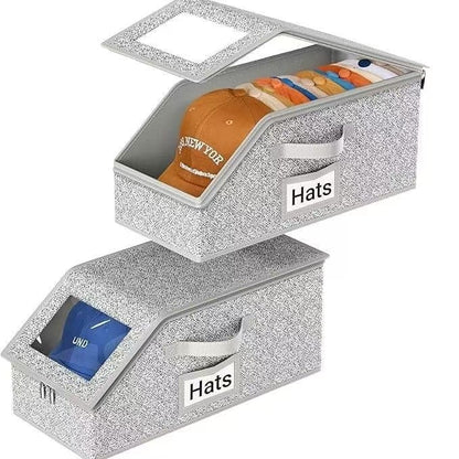 🔥Hot Sale 49% OFF -🎉Stackable Hat Storage Boxes for Baseball Caps