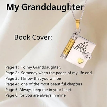 For Granddaughter - The Most Beautiful Christmas Special Chapter Book Necklace