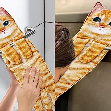 🎁 Early Christmas Sale 🎅 Funny Cat Hand Towels