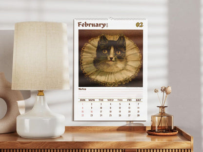 2026 Weird cats in renaissance Calendar ＆ Funny Cat Calendar