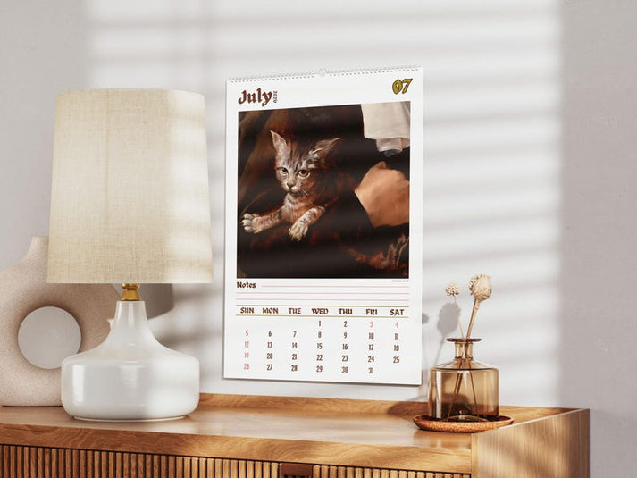 2026 Weird cats in renaissance Calendar ＆ Funny Cat Calendar