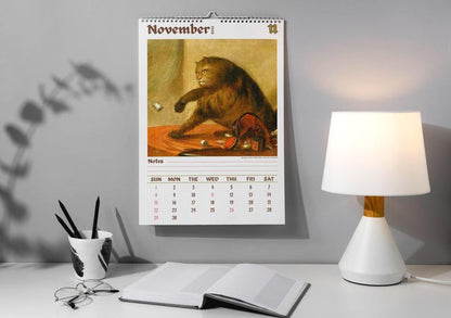 2026 Weird cats in renaissance Calendar ＆ Funny Cat Calendar