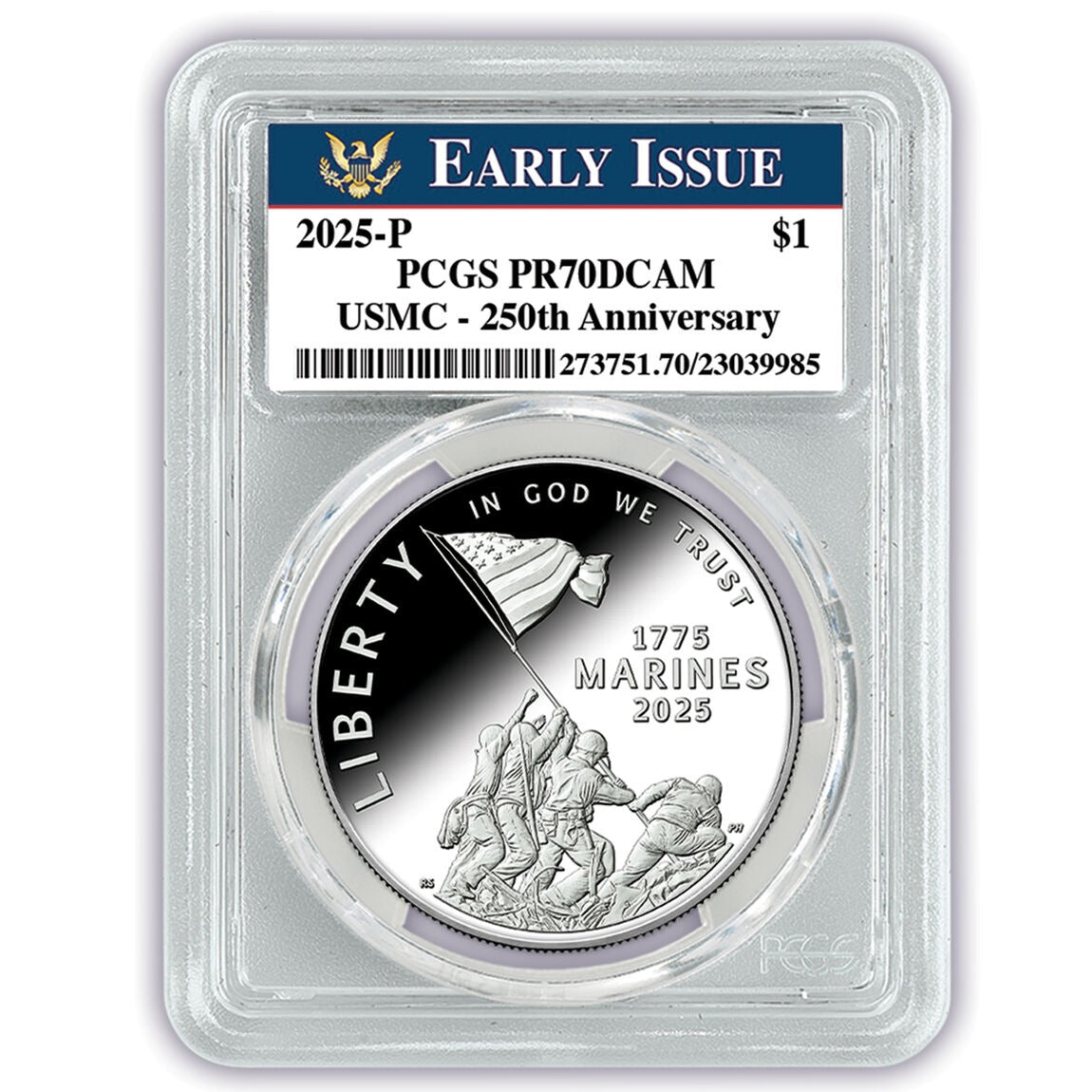 U.S. Marine Corps 250th Anniversary Proof 🥈 Coin-Brilliant Uncirculated