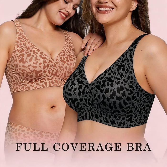 🏆LAST DAY SALE 49% OFF 🔥Super Firming Leopard Print Jelly Bra | Women Wirefree Bras 👍No More Sagging Breasts