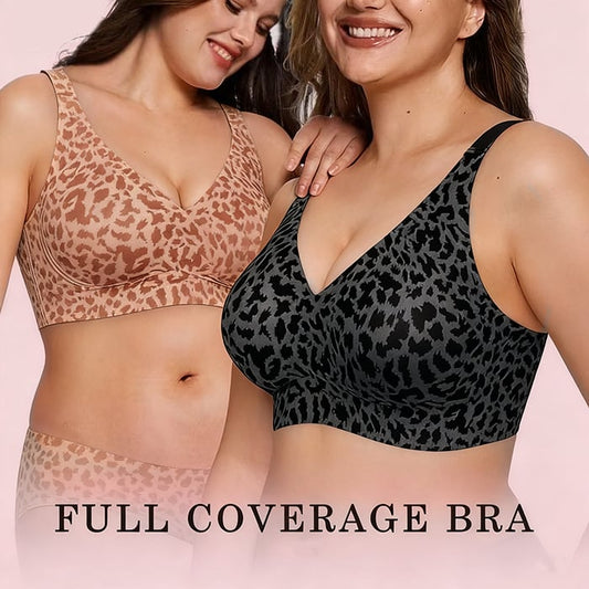 🏆LAST DAY SALE 49% OFF 🔥Super Firming Leopard Print Jelly Bra | Women Wirefree Bras 👍No More Sagging Breasts