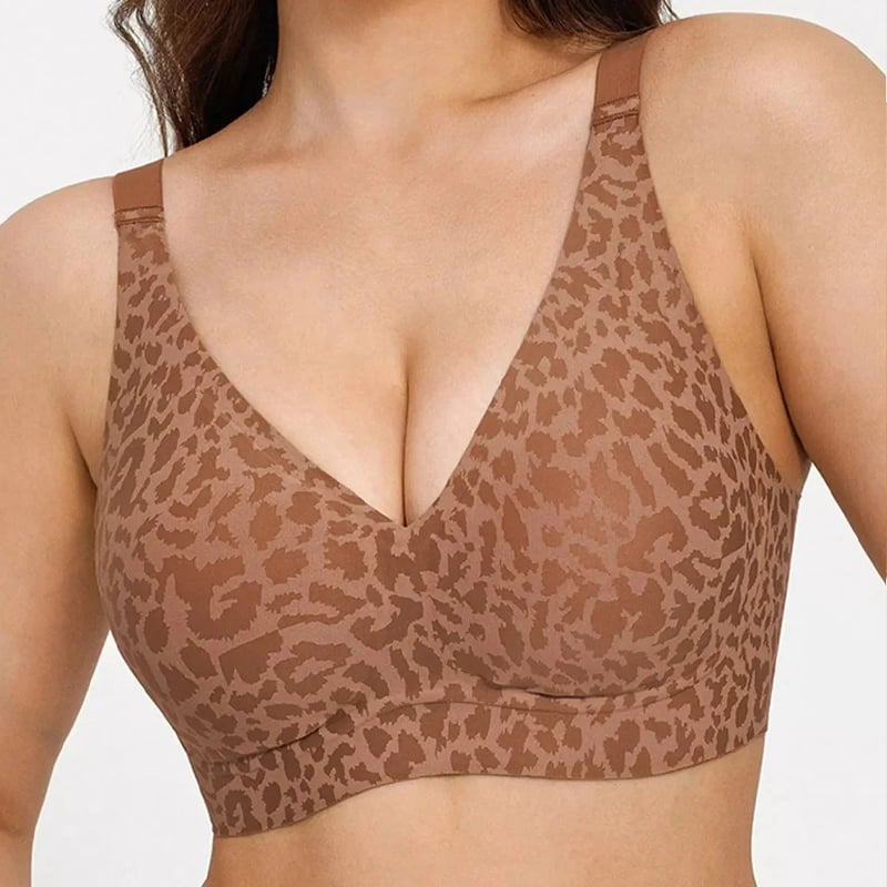 🏆LAST DAY SALE 49% OFF 🔥Super Firming Leopard Print Jelly Bra | Women Wirefree Bras 👍No More Sagging Breasts
