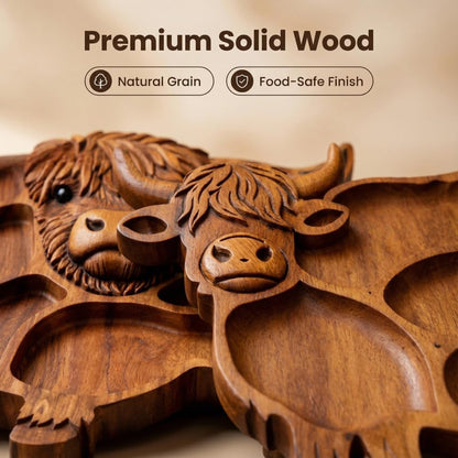 🐮 Highland Cow Wooden Charcuterie Board