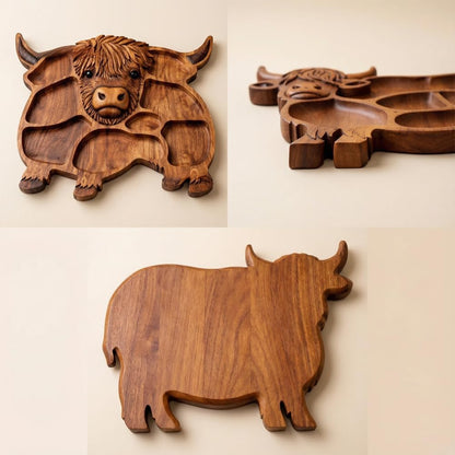 🐮 Highland Cow Wooden Charcuterie Board