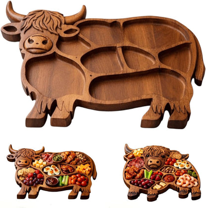 🐮 Highland Cow Wooden Charcuterie Board