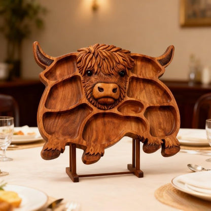 🐮 Highland Cow Wooden Charcuterie Board