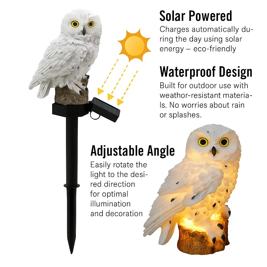 🔥Waterproof Solar Owl Light – LED Pathway Light for Lawn, Garden & Outdoor Decor
