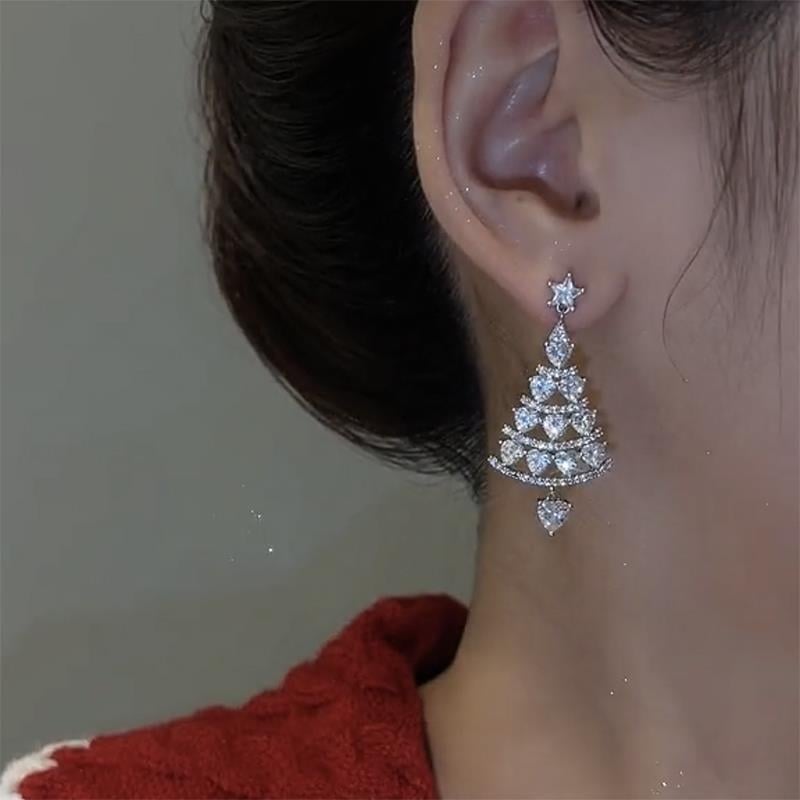 Radiantgrp - Shiny Christmas Tree Earrings