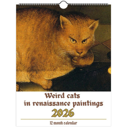 Weird cats in renaissance 2026 Wall Calendar,2026 Funny Cat Calendar - 12-Month Wall Calendar with Hanging Hole, Cute Toilet Cat Design, Perfect Gift for Cat Lovers, Office & Home Decor, Home Decoration, Playful Design, Durable Paper
