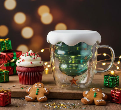 🎄☕ Christmas Snowflake Glass Mug ☕🎄