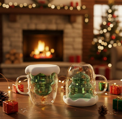 🎄☕ Christmas Snowflake Glass Mug ☕🎄